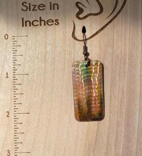 Fire Painted Copper Earrings