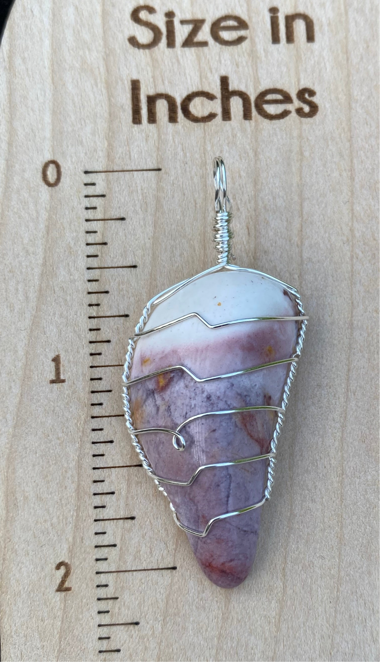 Wire Wrapped Gemstone “Pink Botswana”