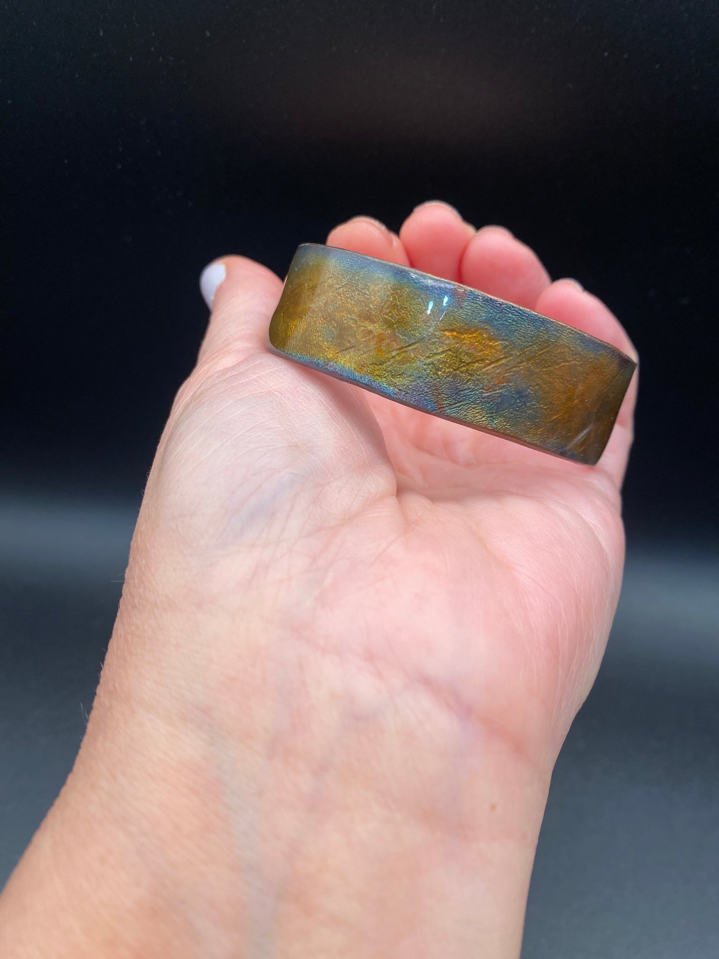 Fire Painted Copper Bracelet