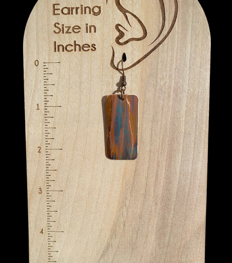 Fire Painted Copper Earrings