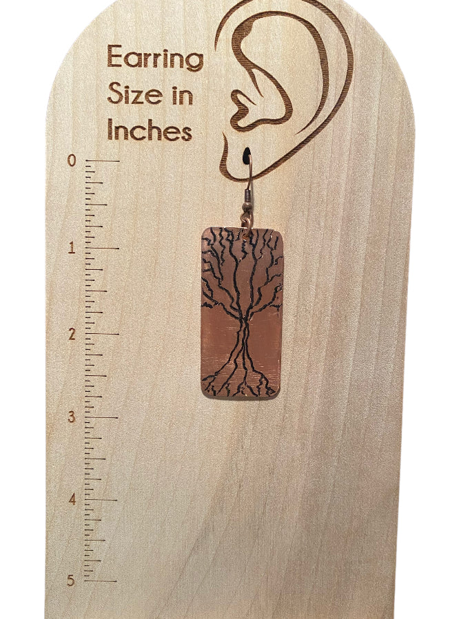 Copper Earrings Tree of Life