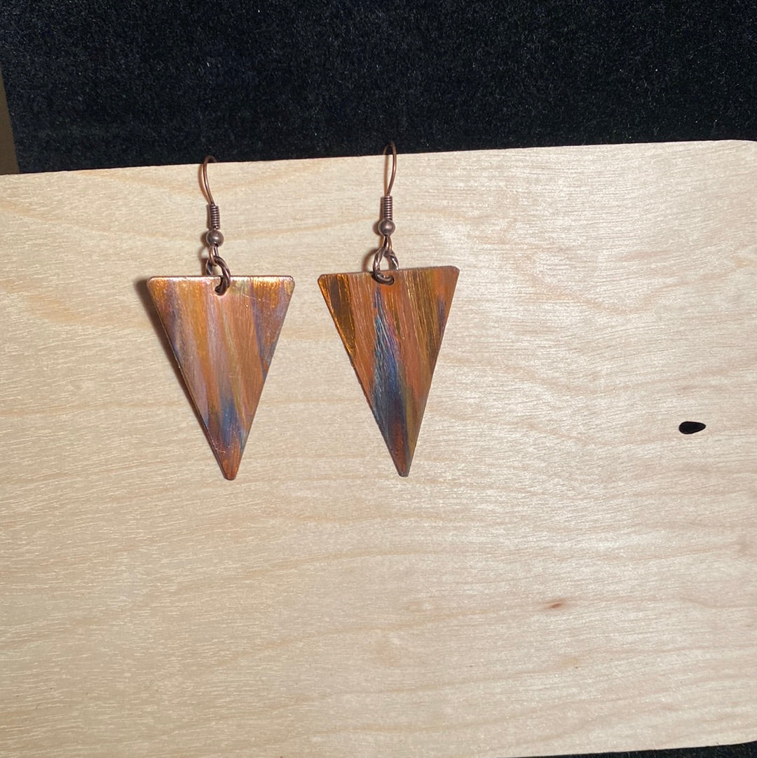 Fire Painted Copper Earrings