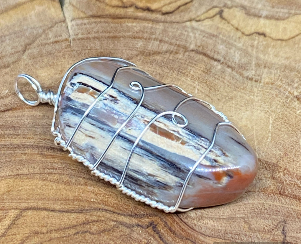 Wire Wrapped Gemstone “Petrified Wood”