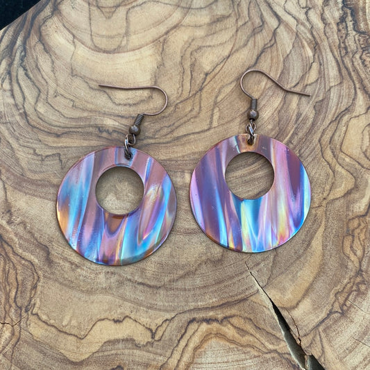 Fire Painted Copper Earrings