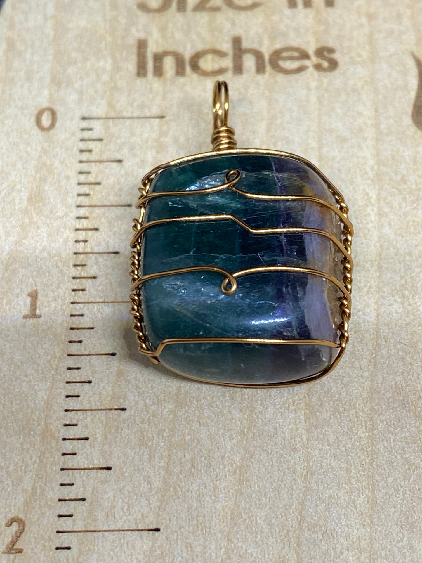 Wire Wrapped Gemstone “Rainbow Fluorite”