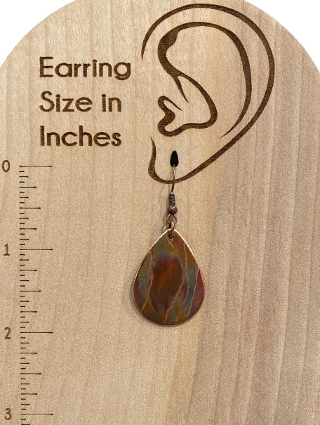 Fire Painted Copper Earrings