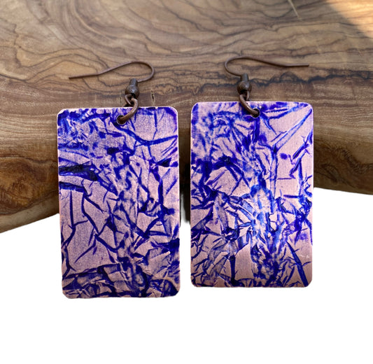 Purple Copper Earrings