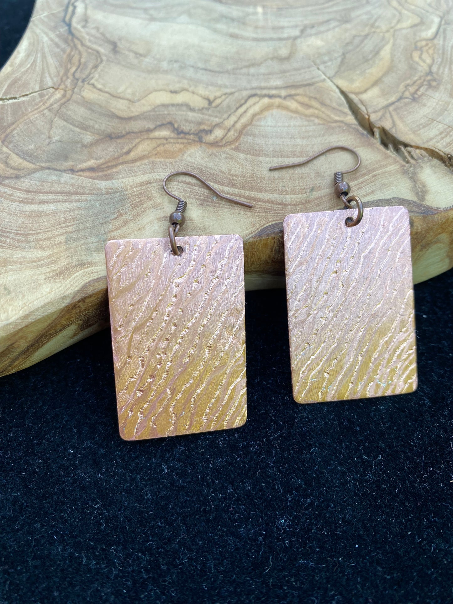 Etched Copper Earrings