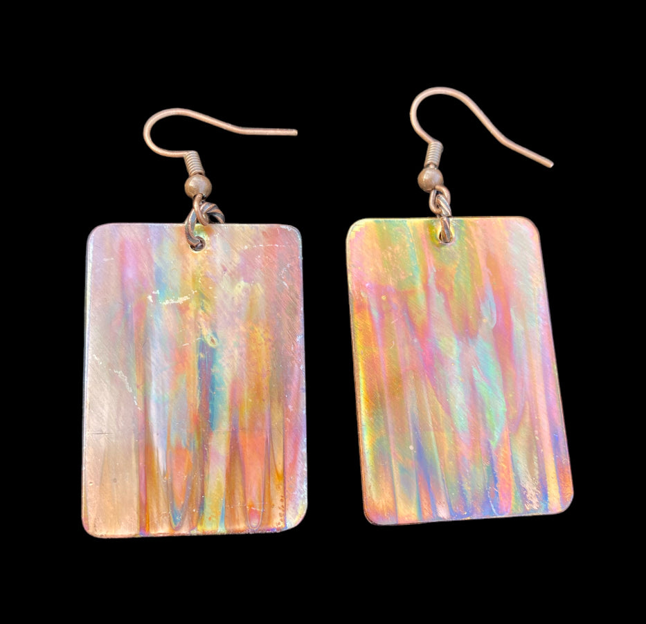 Fire Painted Copper Earrings