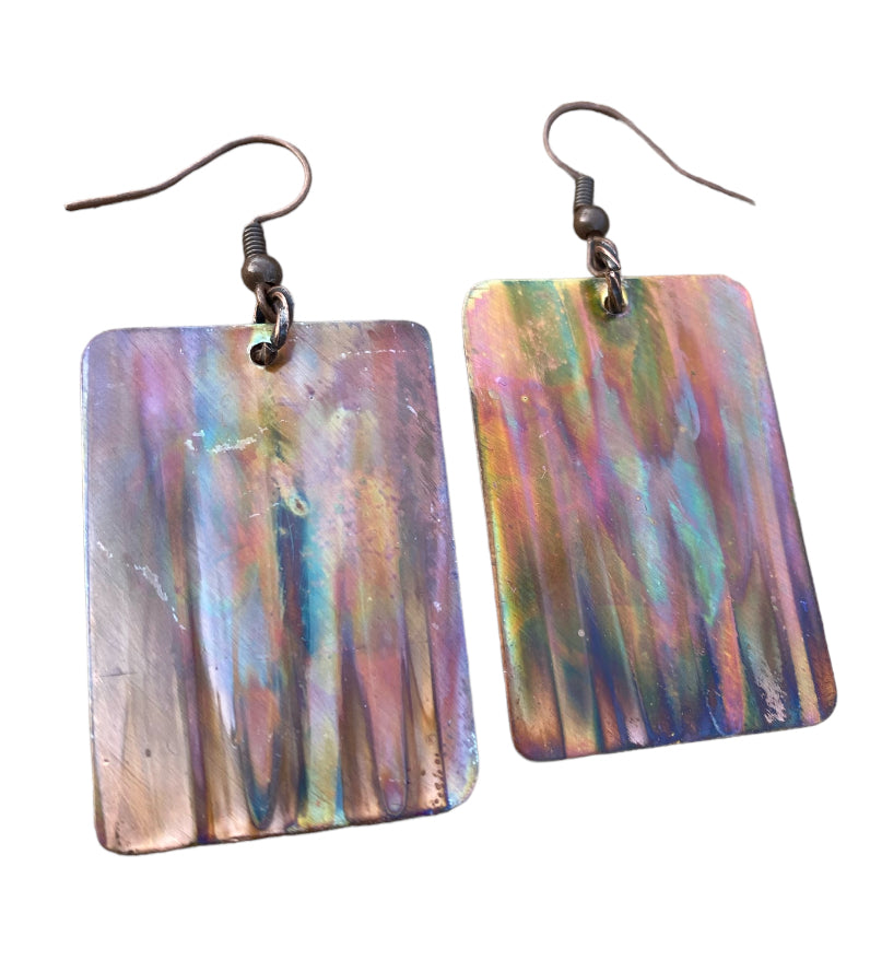 Fire Painted Copper Earrings