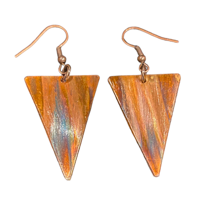 Fire Painted Copper Earrings