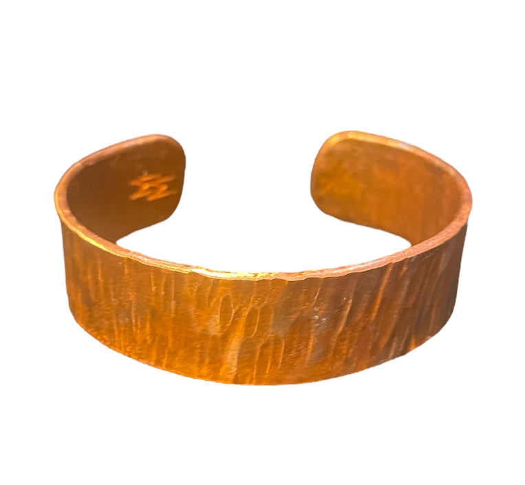 Textured Fire Painted Copper Bracelet