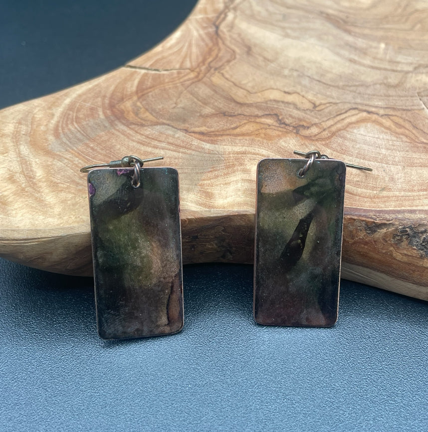 Copper Earrings “Forest Impressions”