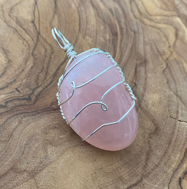 Wire Wrapped Gemstone “Rose Quartz”