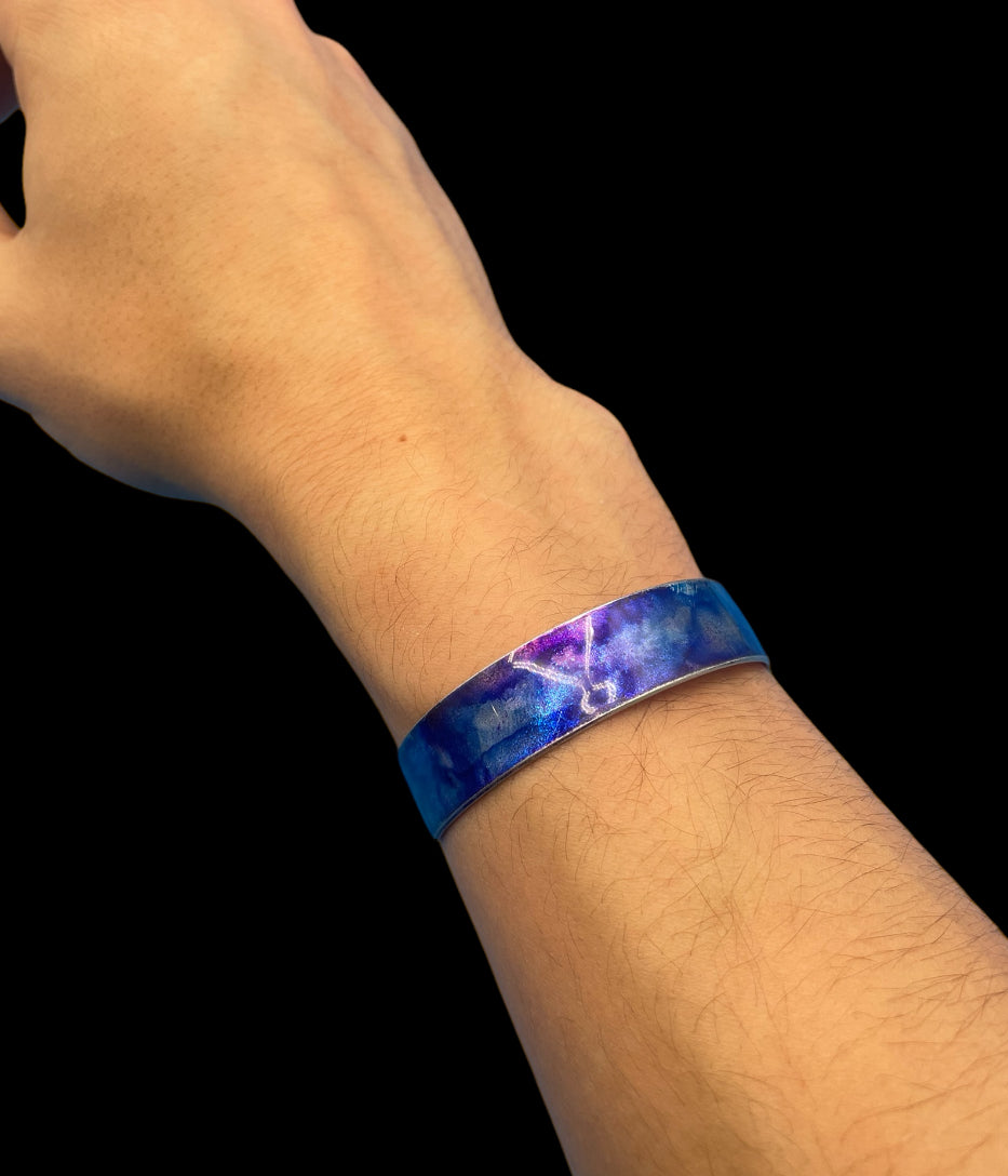 Aluminum Cuff (Sparkling Blue & Purple)