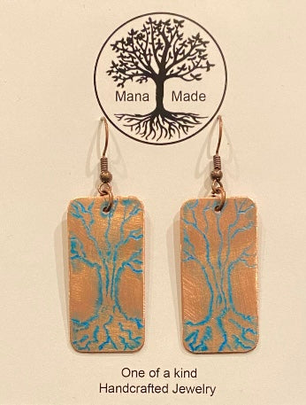 Copper Earrings Tree of Life