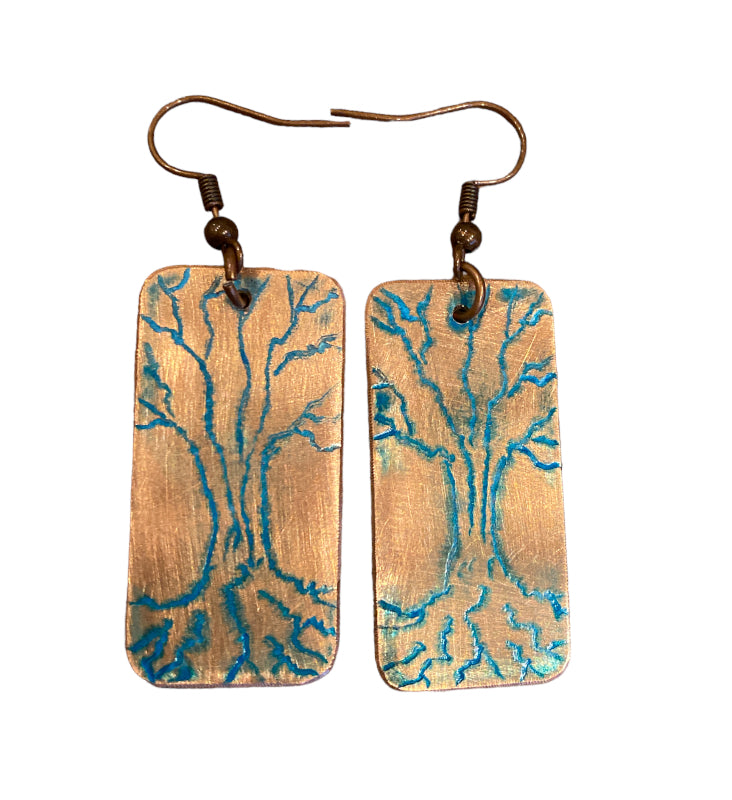 Copper Earrings Tree of Life