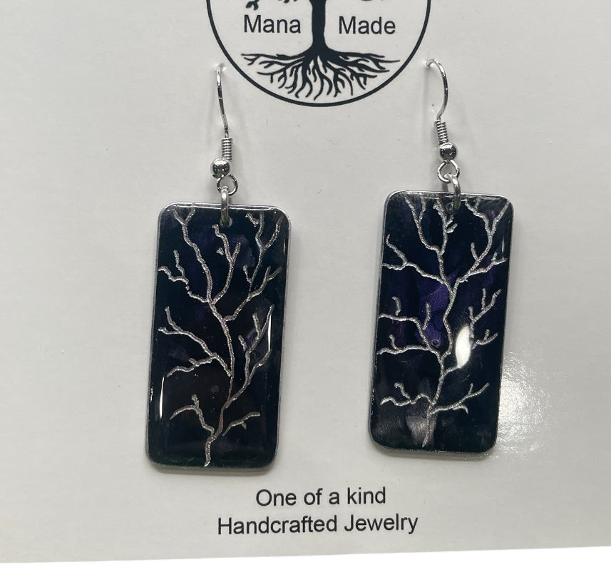 Aluminum Earrings (Dark Purple/Black)