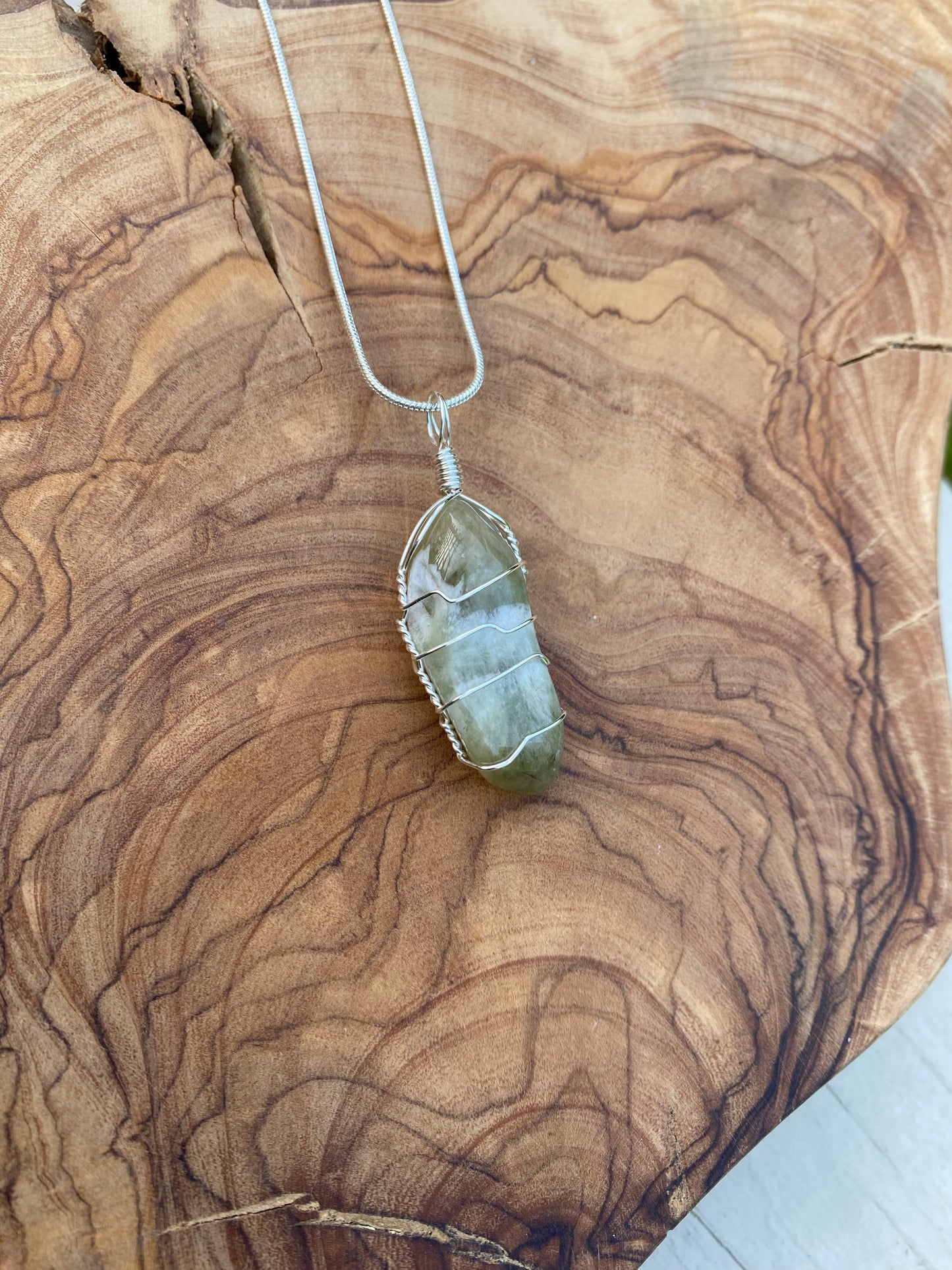 Wire Wrapped Gemstone “Prasiolite”