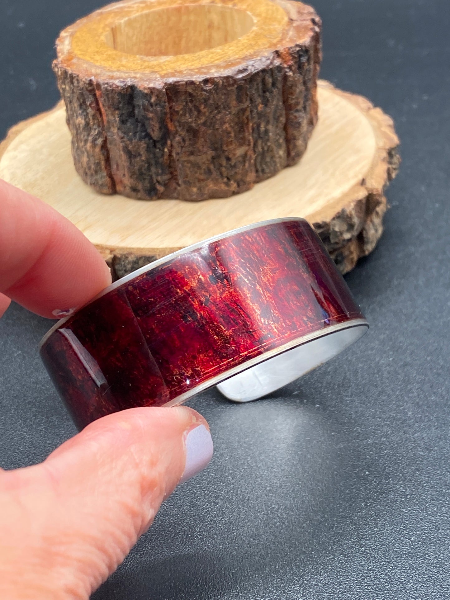 Aluminum Cuff (Burgundy Red)