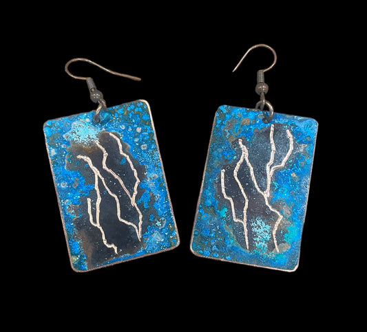 Patina Earrings Fire and Ice