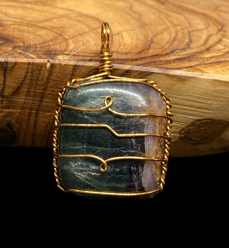 Wire Wrapped Gemstone “Rainbow Fluorite”