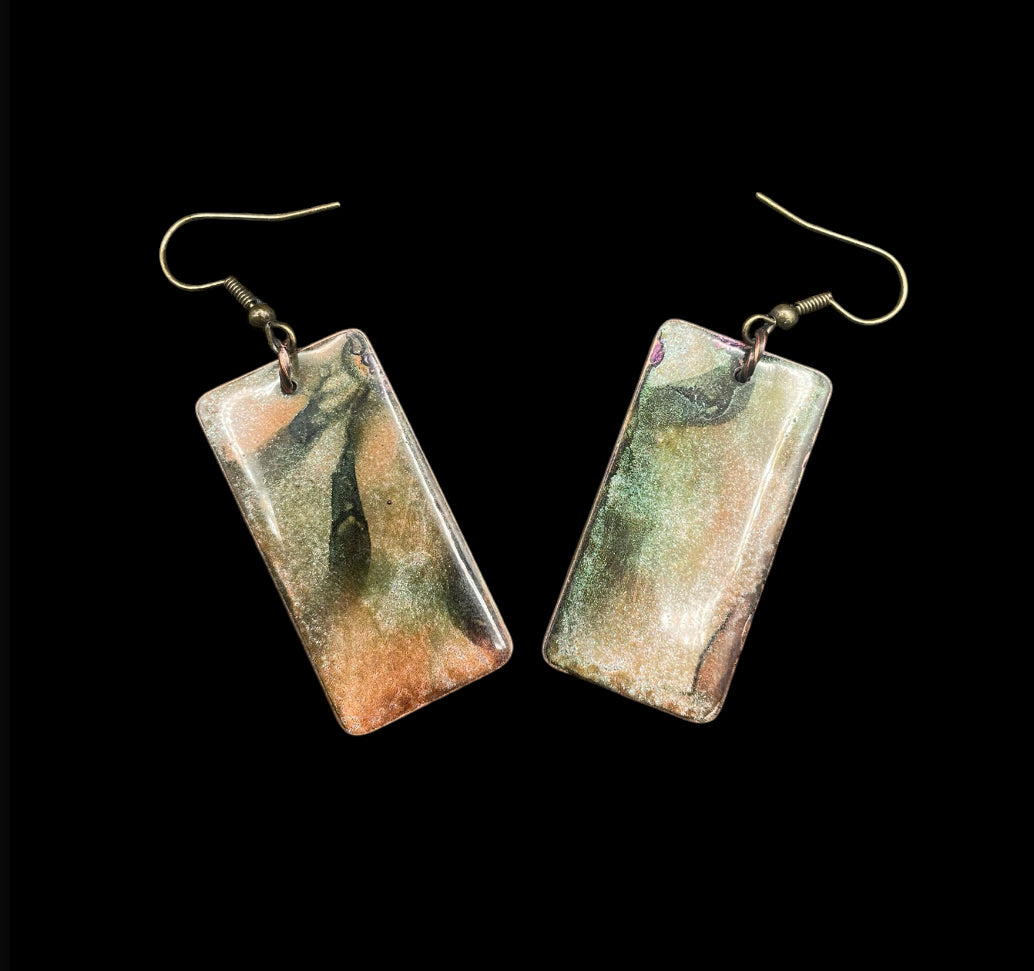 Copper Earrings “Forest Impressions”