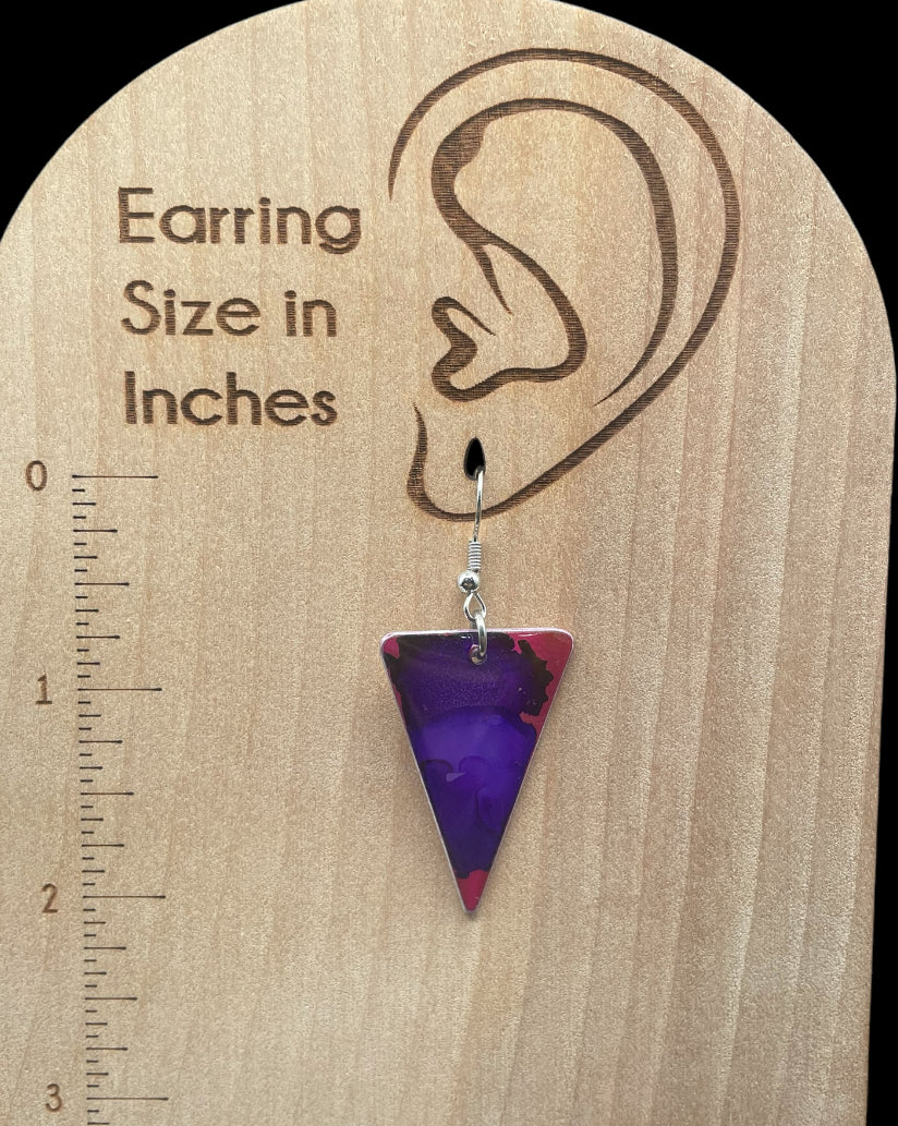 Aluminum Triangle Earrings (Deep Purple)