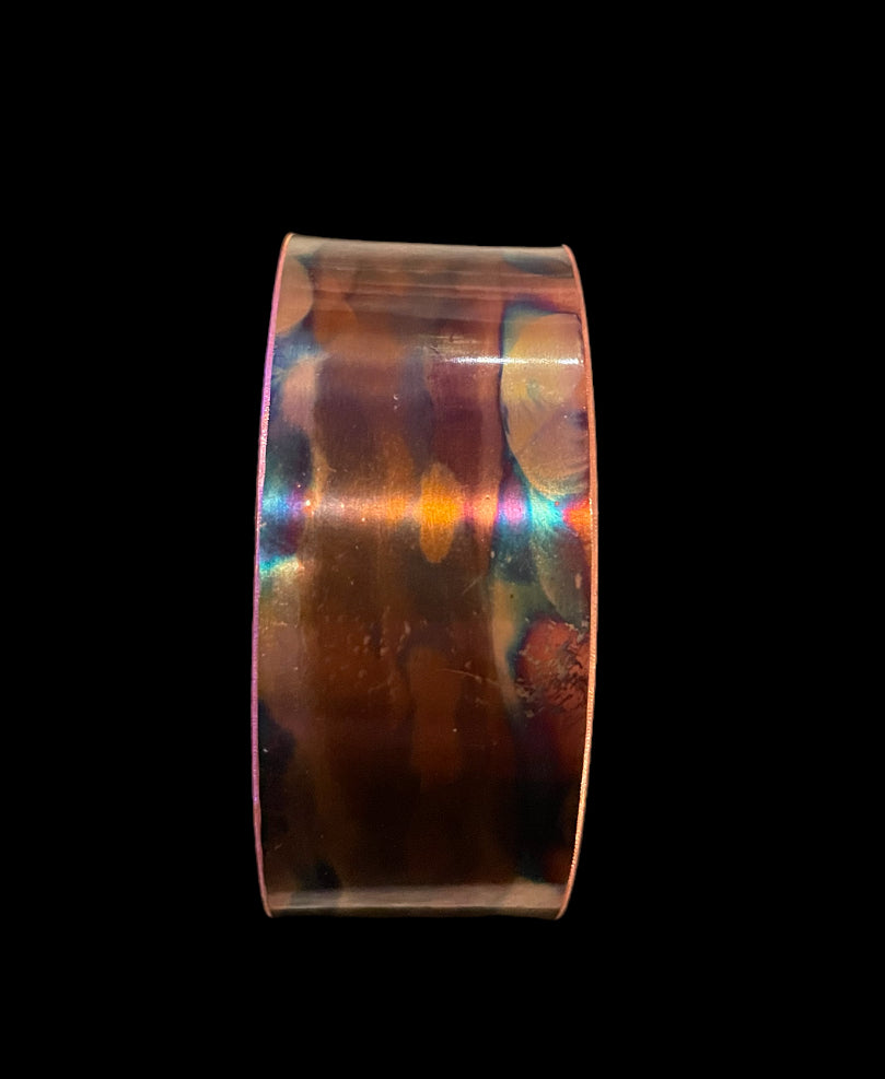 Fire Painted Wide Copper Bracelet