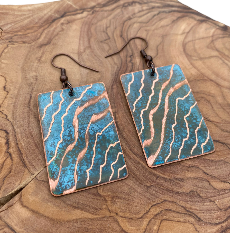 Patina Copper Earrings