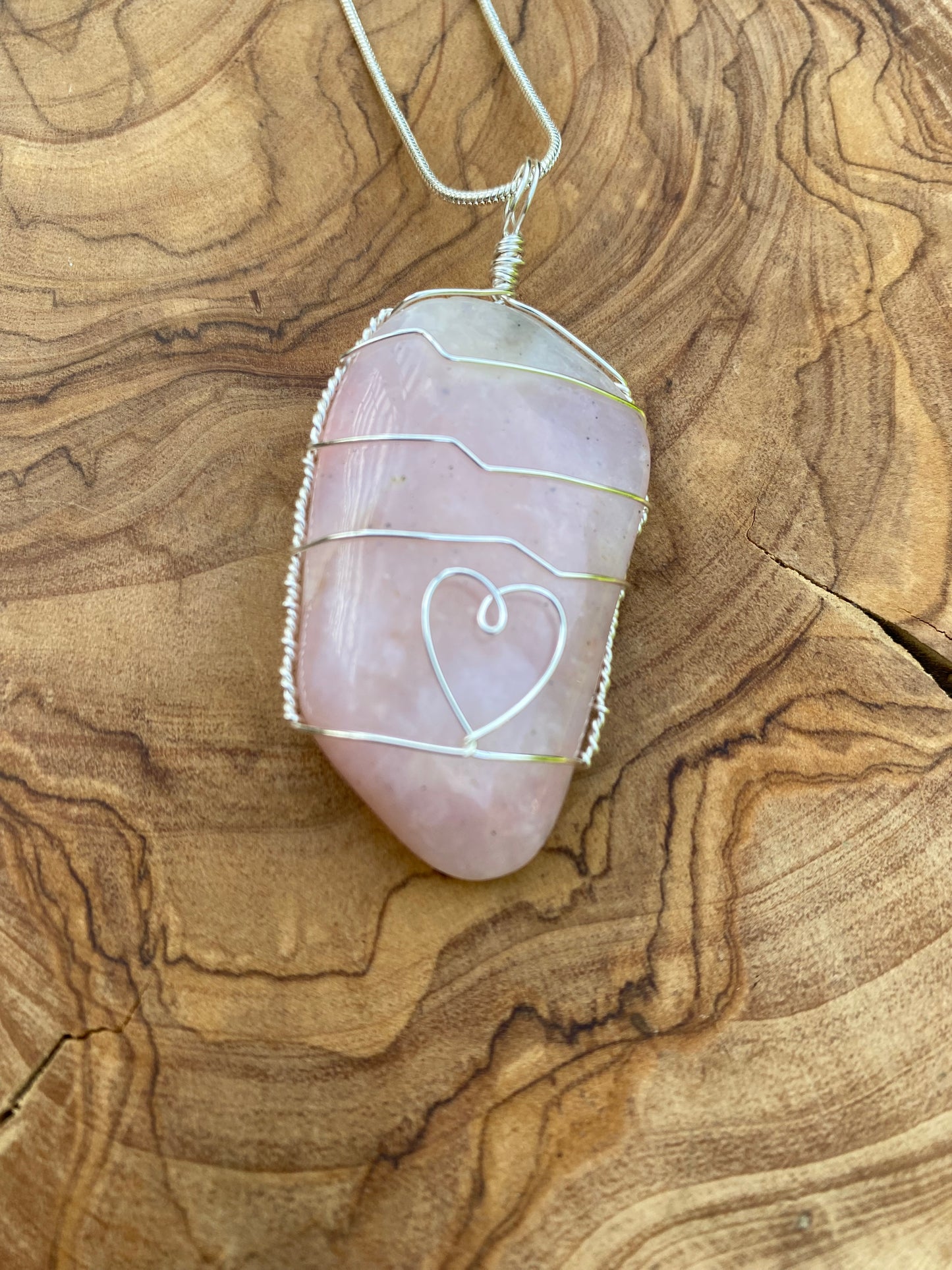 Wire Wrapped Gemstone “Pink Opal”
