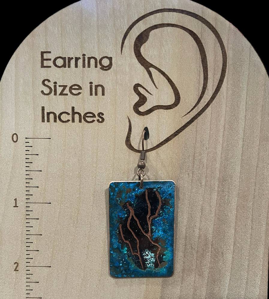 Patina Earrings Fire and Ice