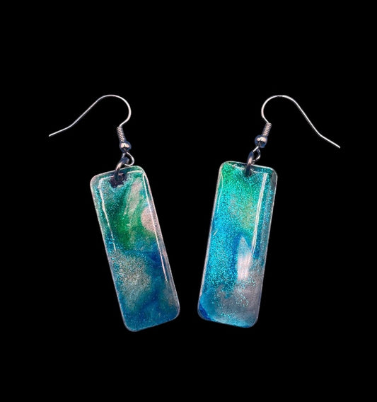 Aluminum Earrings (Blue & Green)