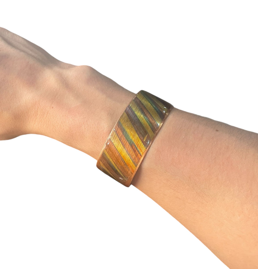 Fire Painted “Striped” Copper Bracelet