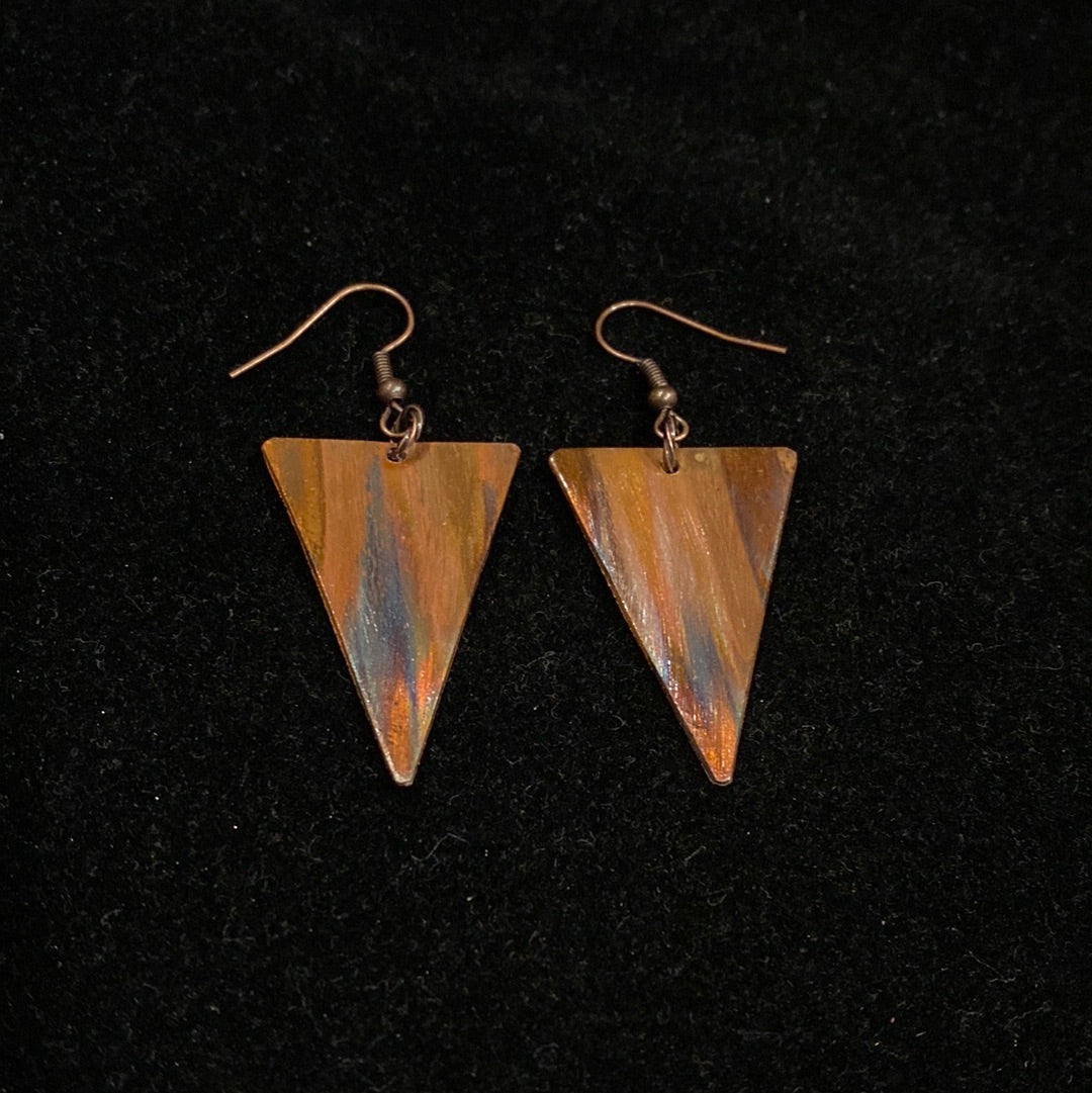 Fire Painted Copper Earrings