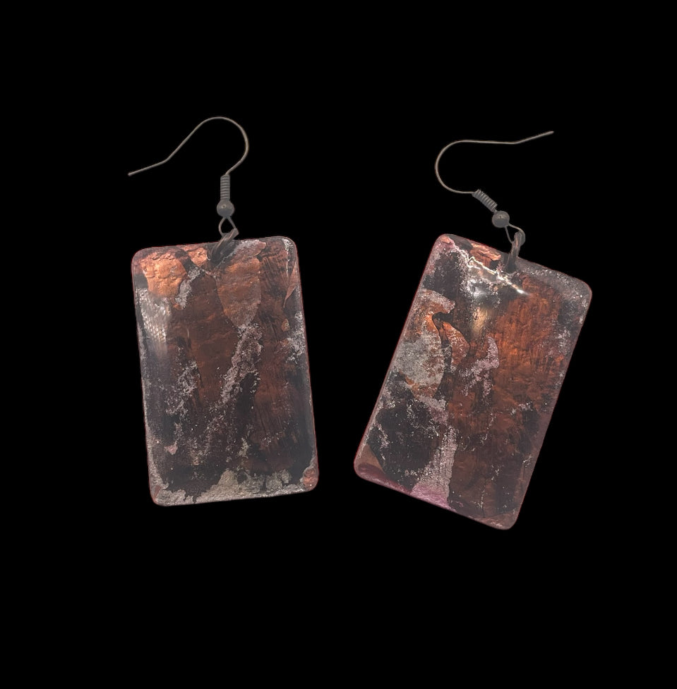 Copper Earrings (Brown & Blotchy)