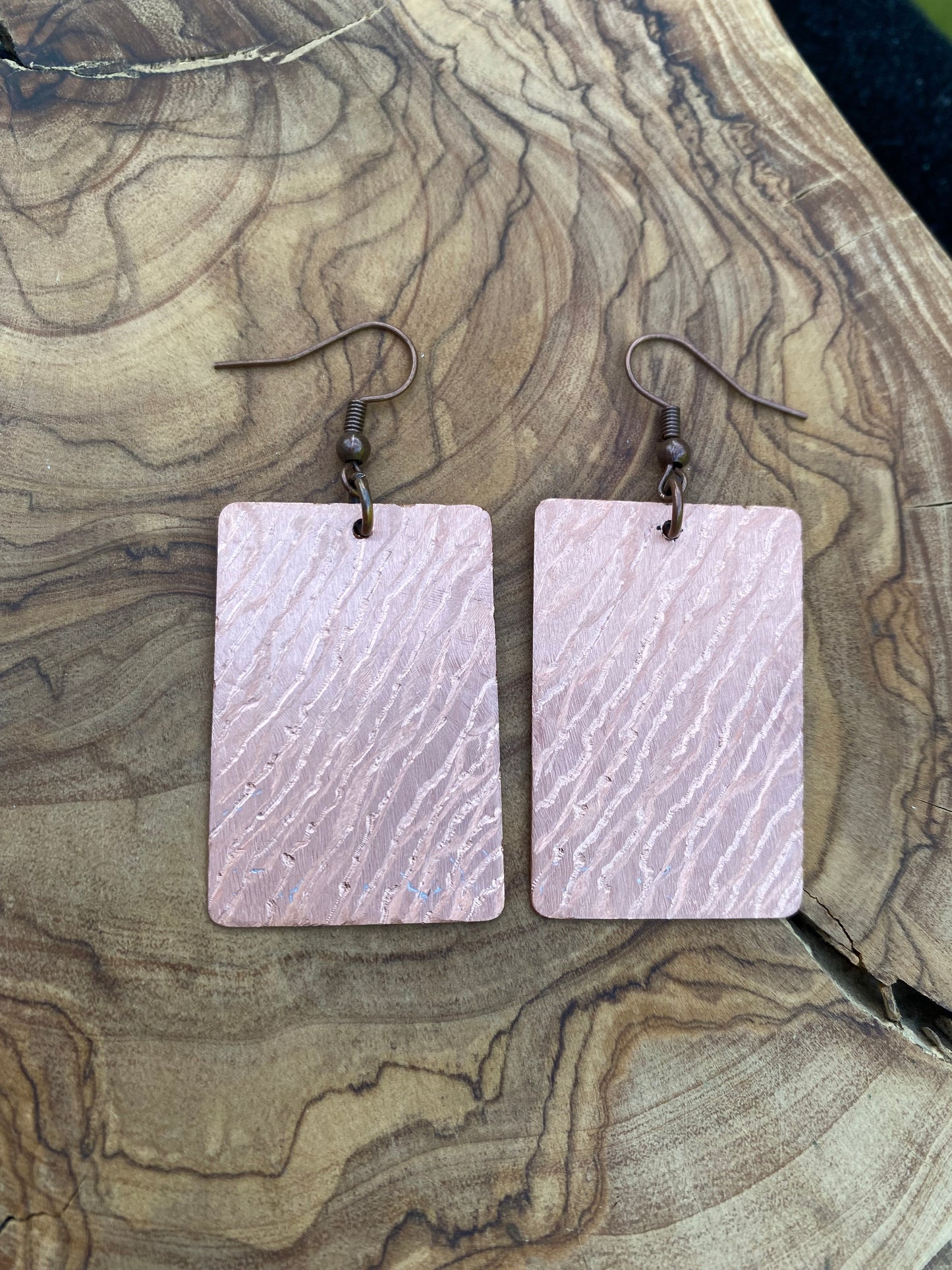 Etched Copper Earrings