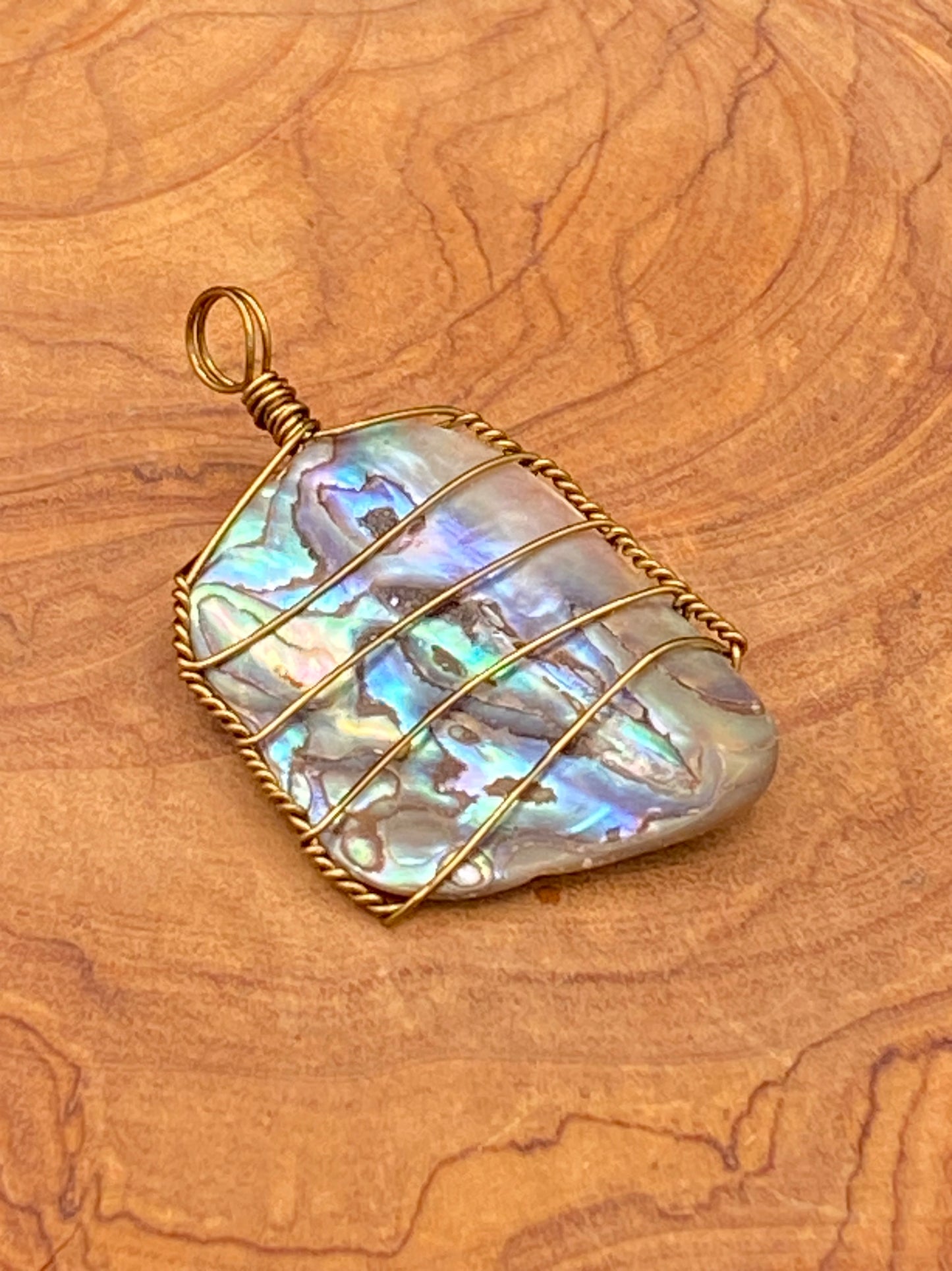 Wire Wrapped Gemstone (Abalone)