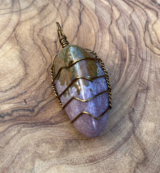 Wire Wrapped Gemstone “Ocean Jasper”