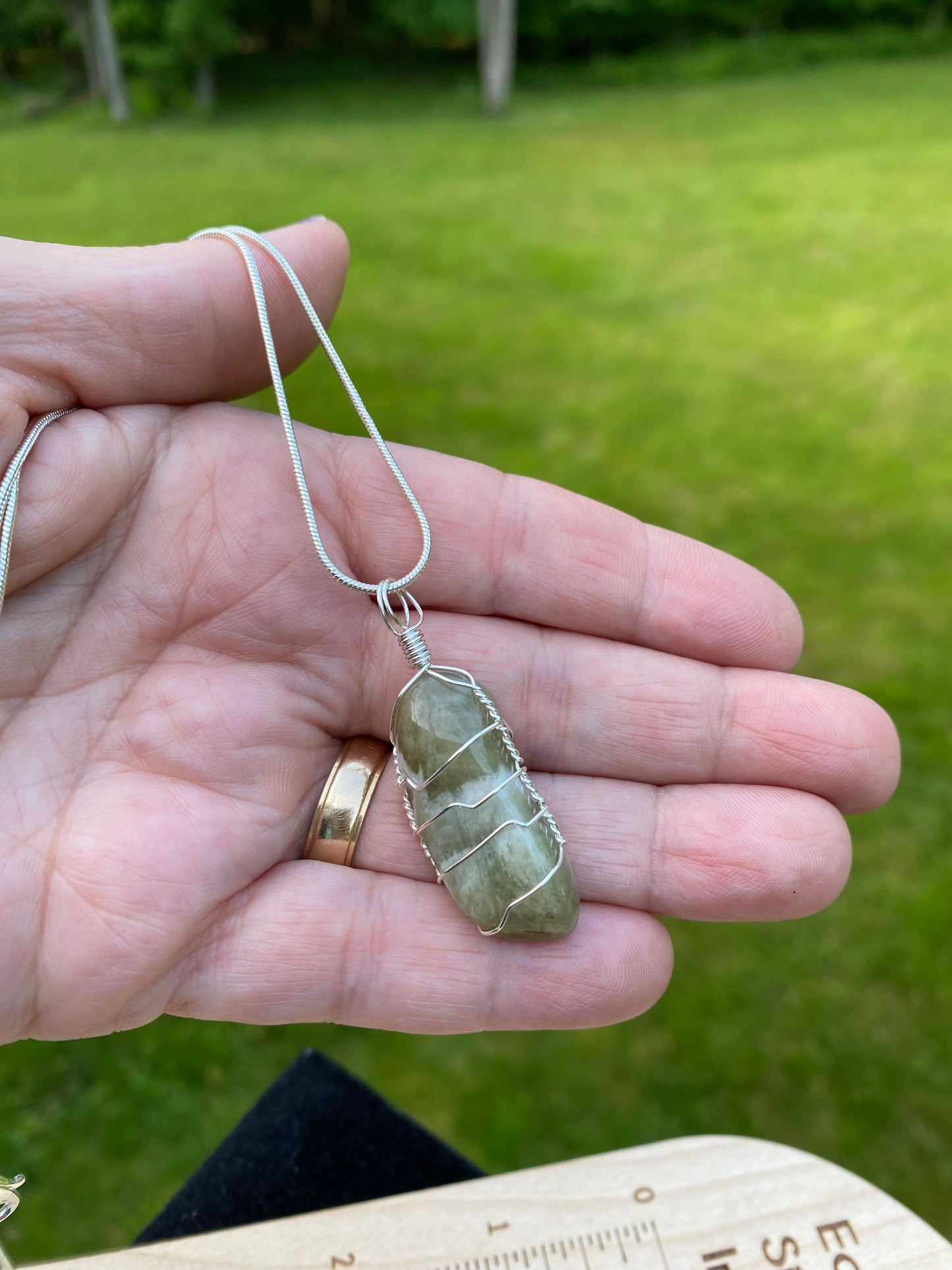 Wire Wrapped Gemstone “Prasiolite”