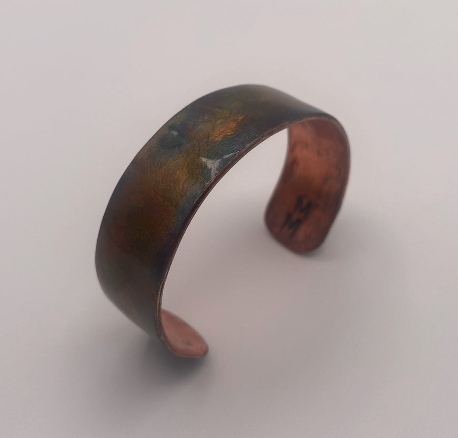 Fire Painted Copper Bracelet