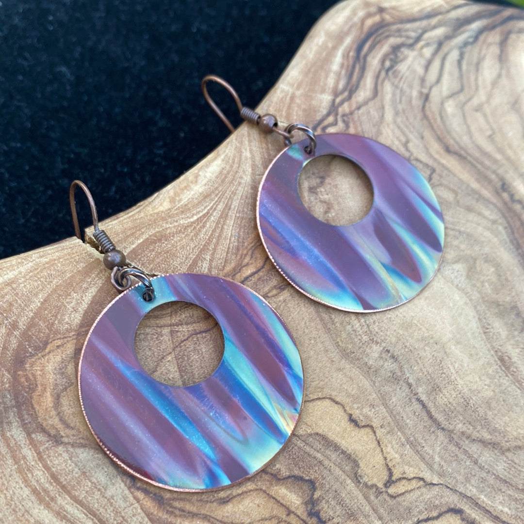 Fire Painted Copper Earrings