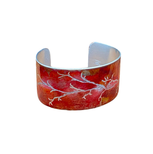 Wide Aluminum Cuff (Orange & Red)