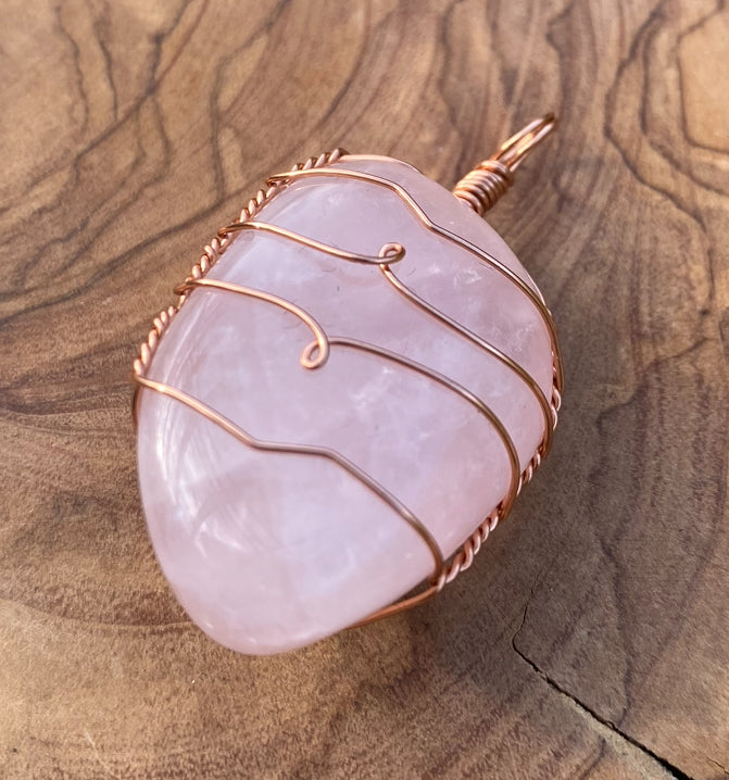 Wire Wrapped Gemstone “Rose Quartz”