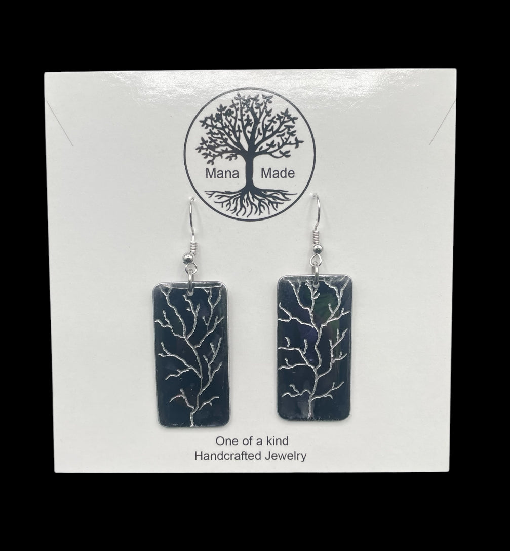 Aluminum Earrings (Dark Purple/Black)