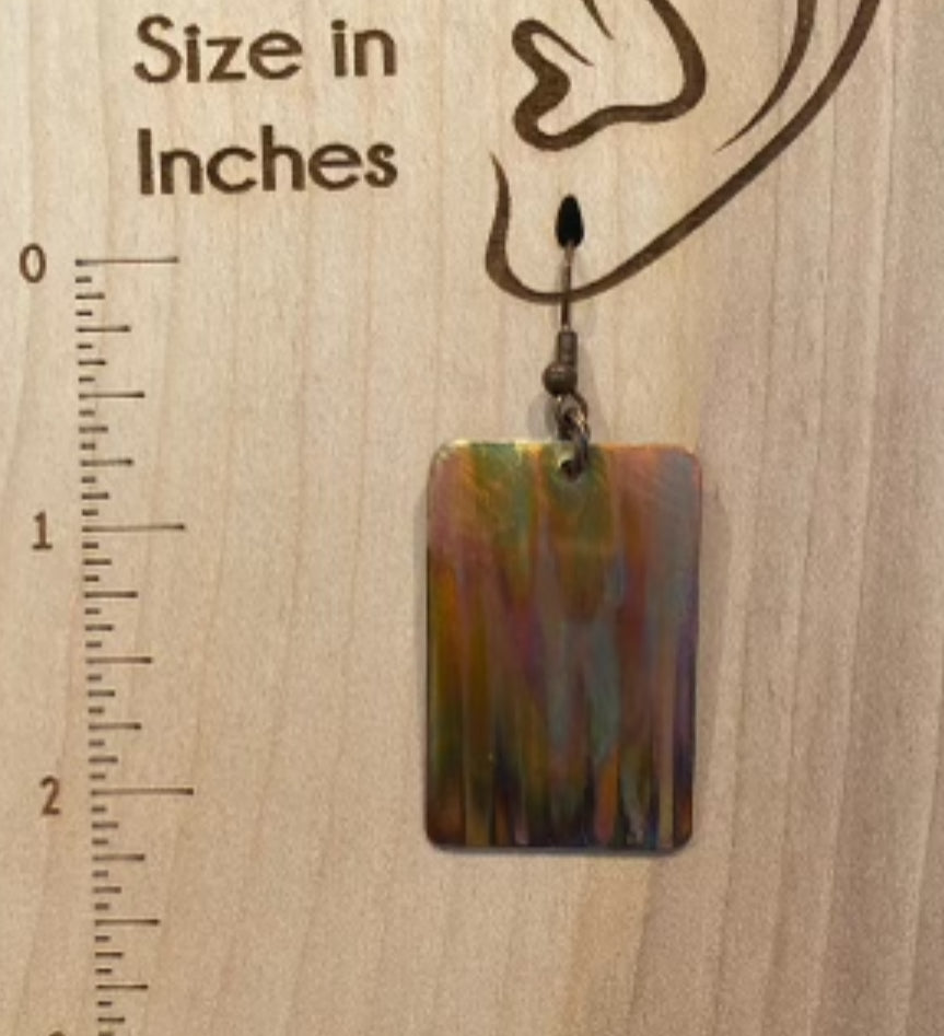 Fire Painted Copper Earrings
