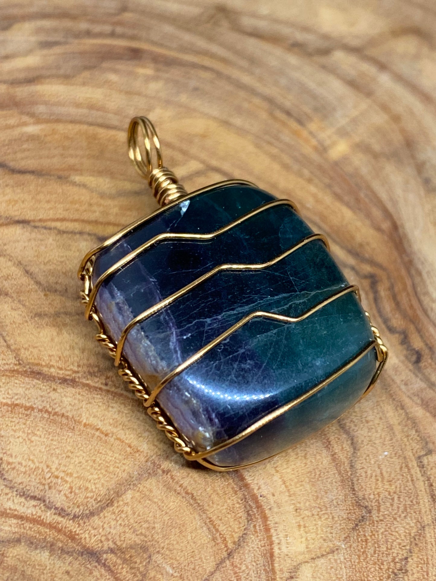 Wire Wrapped Gemstone “Rainbow Fluorite”