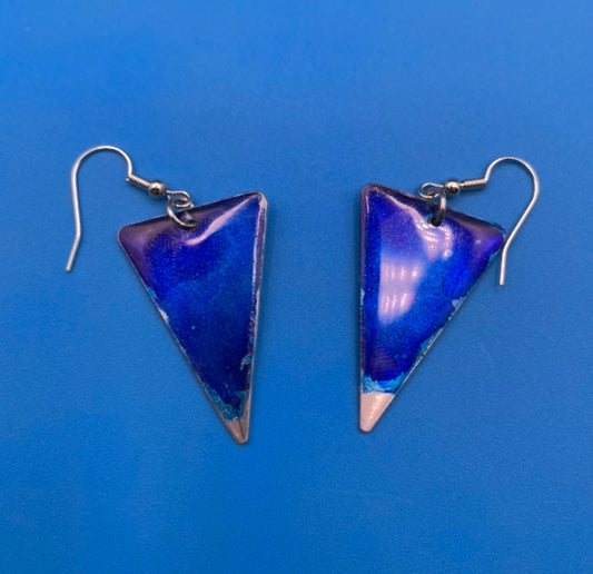 Aluminum Triangle Earrings (Navy)