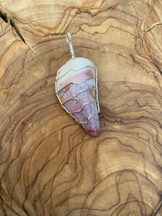 Wire Wrapped Gemstone “Pink Botswana”