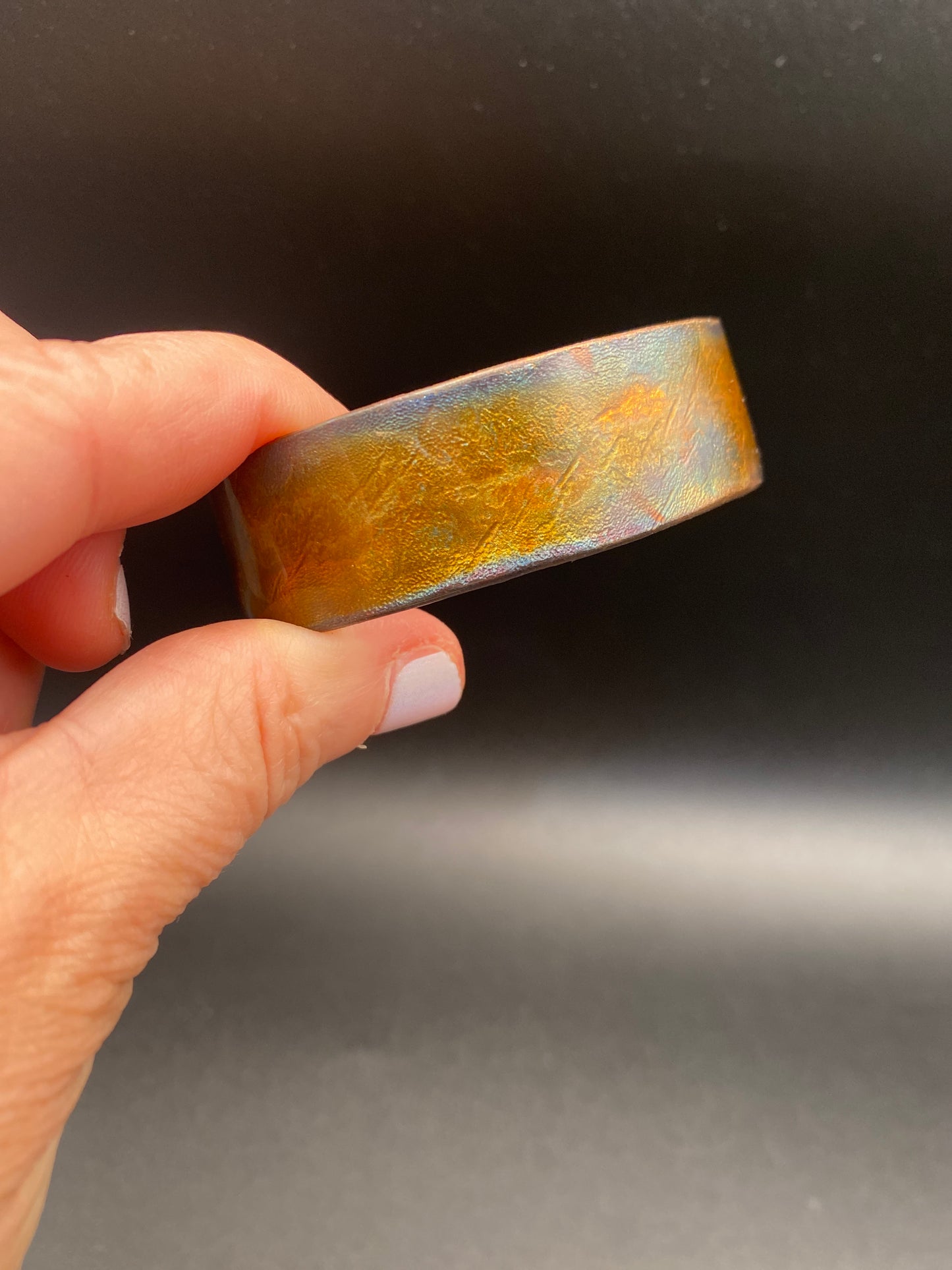 Fire Painted Copper Bracelet
